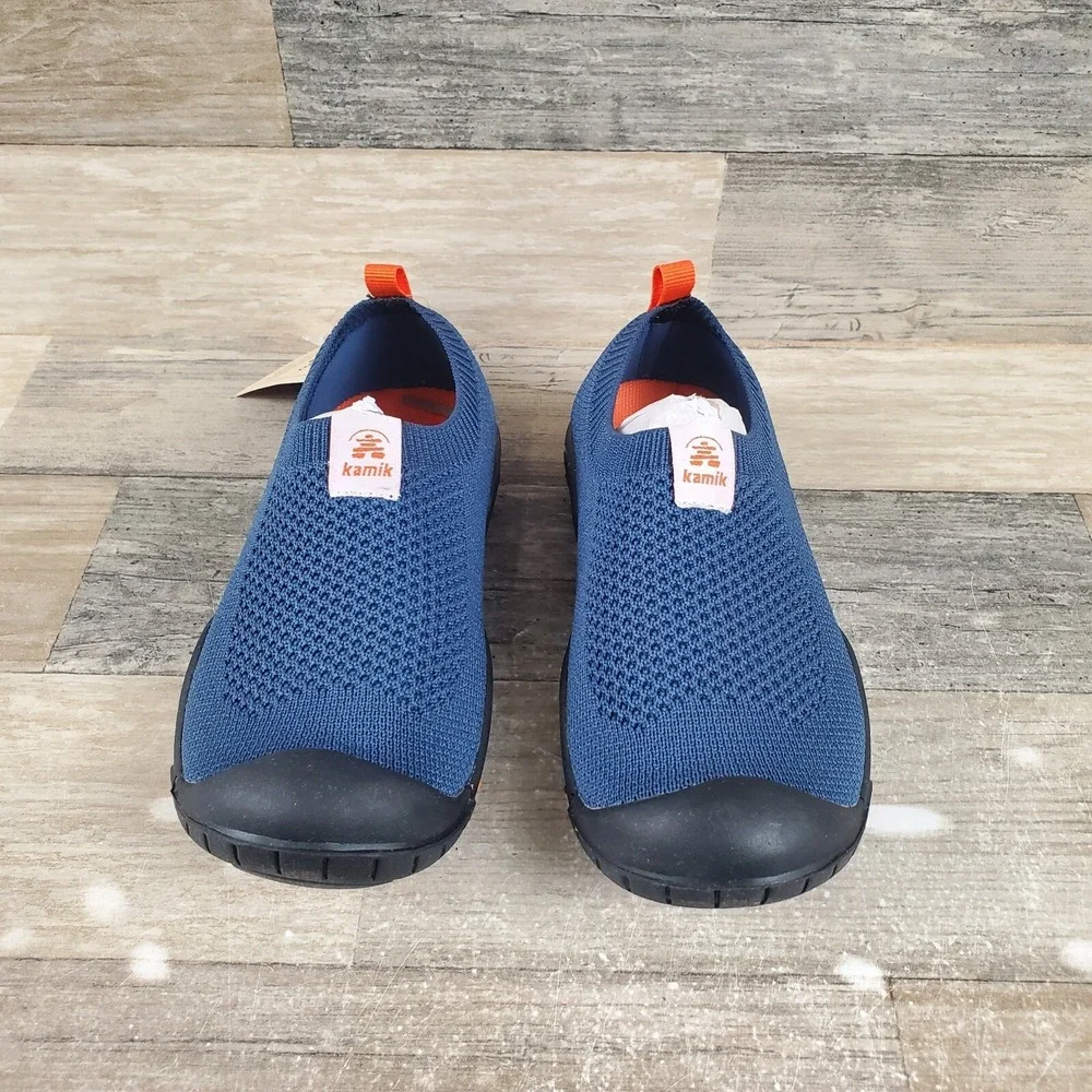 Kamik Harrow Toddler Shoes Sz 12 Casual Slip On Round Toe Navy Blue Sneakers‎